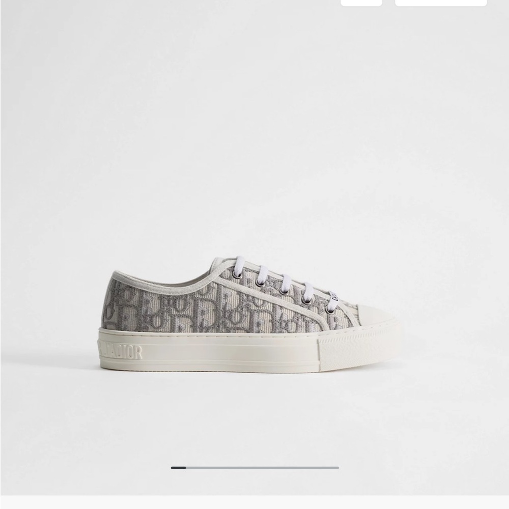 Dior Cream and Gray Patterned Sneakers